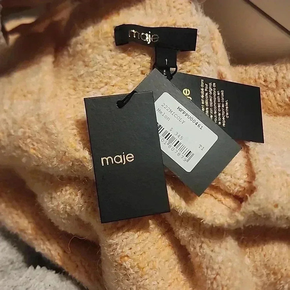 MAJE KNIT SWEATER SIZE 1 MELON COLOR - Picture 3 of 5